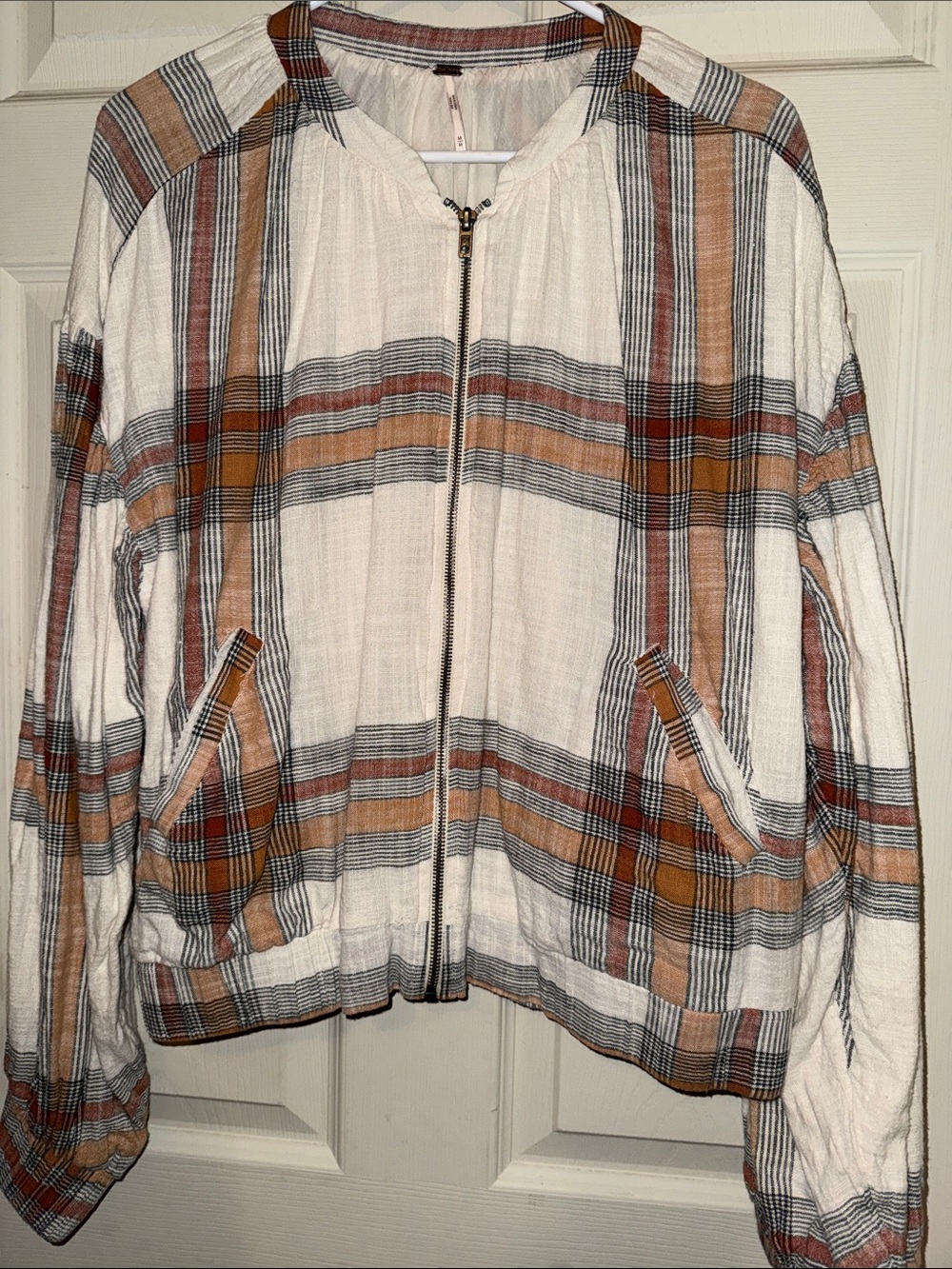 Free People Mattie Plaid Bomber medium
